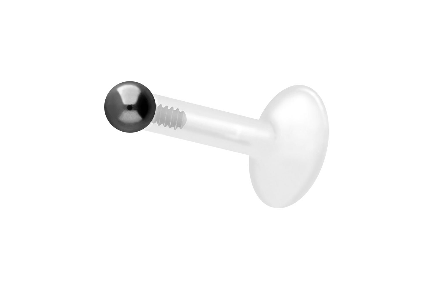 PTFE Labret Piercing mit Innengewinde + Titan-Aufsatz KUGEL